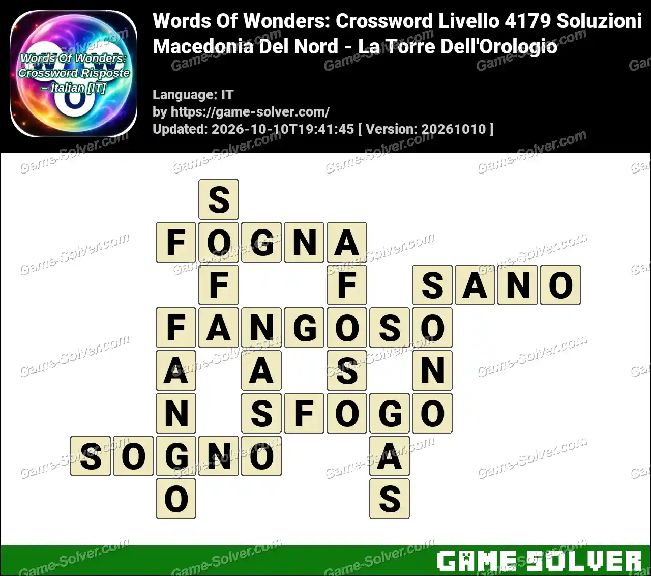Words Of Wonders: Crossword Livello 4179 Soluzioni – Macedonia Del Nord – La Torre Dell’Orologio